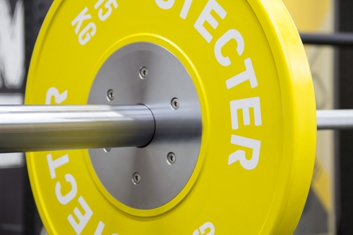 Диск для соревнований по тяжелой атлетике 15 кг (желтый) фото 3