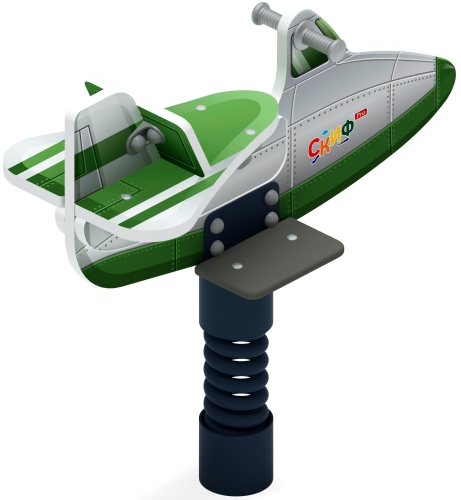 Самолетик (зеленый) - Качалка на пружине - ИО 22.03.02-01 фото 2