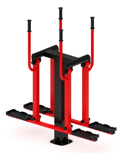 Двойные лыжи (красный) - Уличный тренажер - СТ 009-11.И1