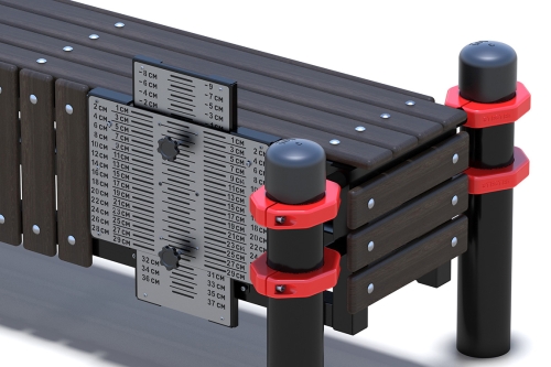 Горизонтальная гимнастическая скамья, к которой прикреплены две раздвижные антивандальные измеритель фото 3