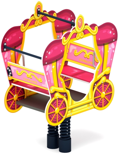 ИО 23.03.03-03 Качалка на пружине карета Золотая фото 2