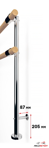 Модель №20 Стойка 2-х уровневого балетного станка Элегант (нержавеющая сталь) фото 5