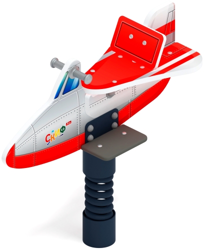 Самолетик (красный) - Качалка на пружине - ИО 22.03.02-03 фото 6