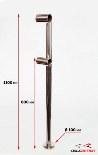 Модель №18 – стойка двухуровневого балетного станка «Элегант» (нержавеющая сталь) фото 2