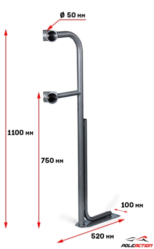 Модель №16 - угловая стойка балетного (хореографического) станка двухуровневого "Грация" фото 2