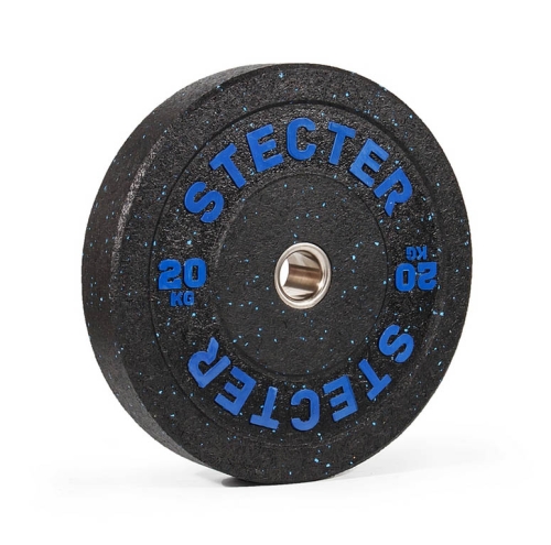 Бамперный блин для штанги HI-TEMP plates 20 кг. Подходит для олимпийского грифа и издает меньше грохота при падении штанги на пол. Внешний диаметр - 450 мм. Диск бамперный HI-TEMP plates 20 кг для штанги