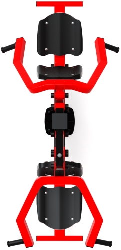 Тяга верхняя + жим от груди (красный) - Уличный тренажер двойной - СТ 027-11.И1 фото 4