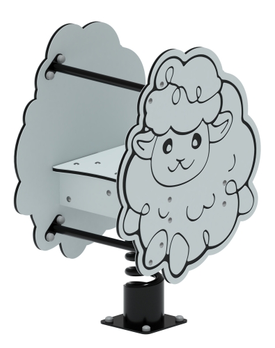 Качалка на пружине Барашек (серый) ИО 22.01.11-01 фото 5