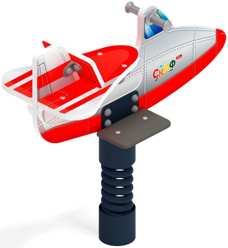 Самолетик (красный) - Качалка на пружине - ИО 22.03.02-03 фото 2