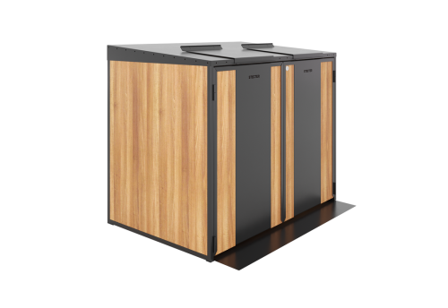 Уличный шкаф для контейнеров (2 места для раздельного сбора мусора) фото 2