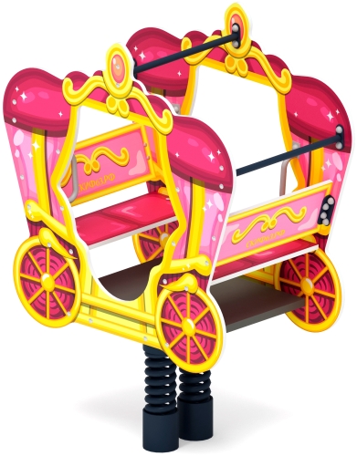 ИО 23.03.03-03 Качалка на пружине карета Золотая фото 3