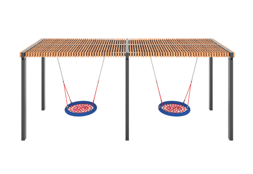Качели «Викса» двойная с качелями "Гнездо" фото 3
