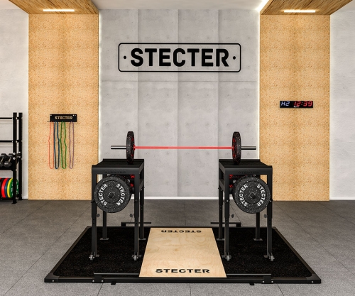 Тяжелоатлетические плинты для штанги с регулировкой по высоте 85-115 см (пара) фото 7