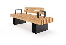 Скамья уличная «Монро» со спинкой и подлокотниками