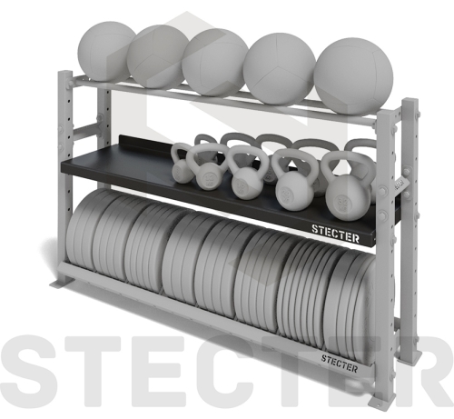 Стеллажная полка для гантелей/гирь (L1800 мм) фото 2