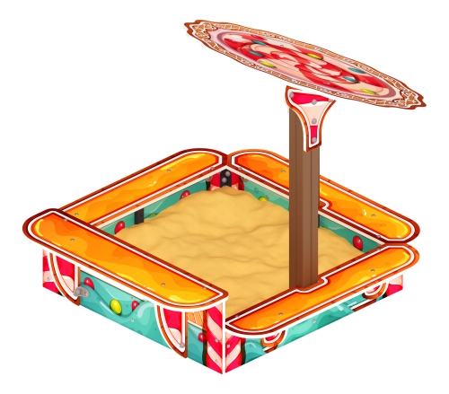 Песочница с навесом Ромашка (Пряничный домик) - ИО 5.01.06-03 фото 2