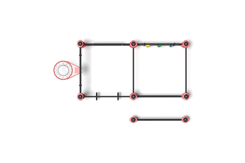 Воркаут комплекс с баскетбольным щитом, скалодромом, гимнастическими кольцами, турниками, брусьями и фото 3