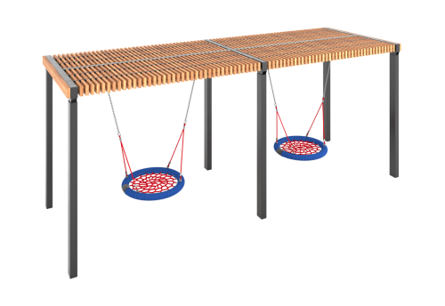 Качели «Викса» двойная с качелями "Гнездо" фото 2