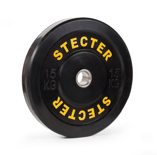 Каучуковый диск для штанги (rubber bumper plates) 15 кг Stecter