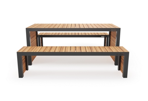 Стол и скамейки уличные «Рико» (комплект) фото 2