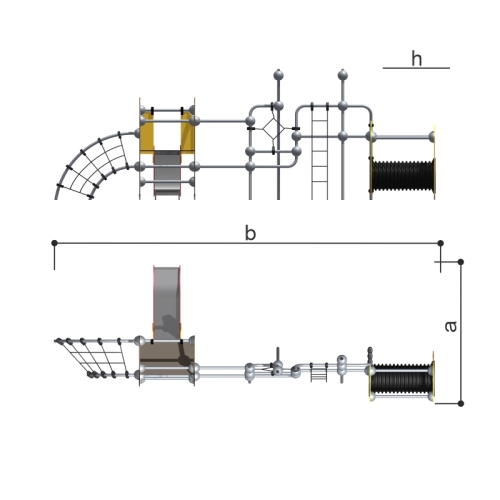 Romana Детский спортивно-игровой комплекс с трубой серия "Сфера" Romana 057.45.00 фото 4