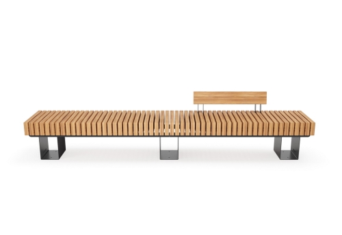 Скамья уличная «Тропа» прямая со спинкой фото 4