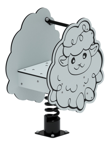 Качалка на пружине Барашек (серый) ИО 22.01.11-01 фото 2