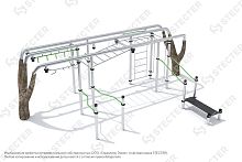 Инклюзивный уличный воркаут комплекс "Деревья". Тип 5 - 8,46х5,69 метров (48,14 кв.м.)