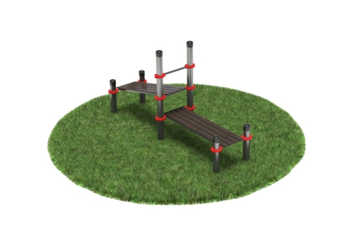 Нержавеющий воркаут комплекс из горизонтальной и наклонной лавки для пресса фото 2