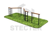 Элемент полосы препятствий "Разрушенный мост из 3-х элементов"