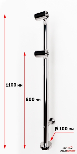 Модель №20 Стойка 2-х уровневого балетного станка Элегант (нержавеющая сталь) фото 4