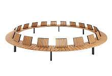 Скамья уличная "Мальта" круглая со спинкой