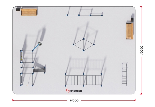 Воркаут площадка №3 - 14х10 метров (140 кв.м.) фото 3